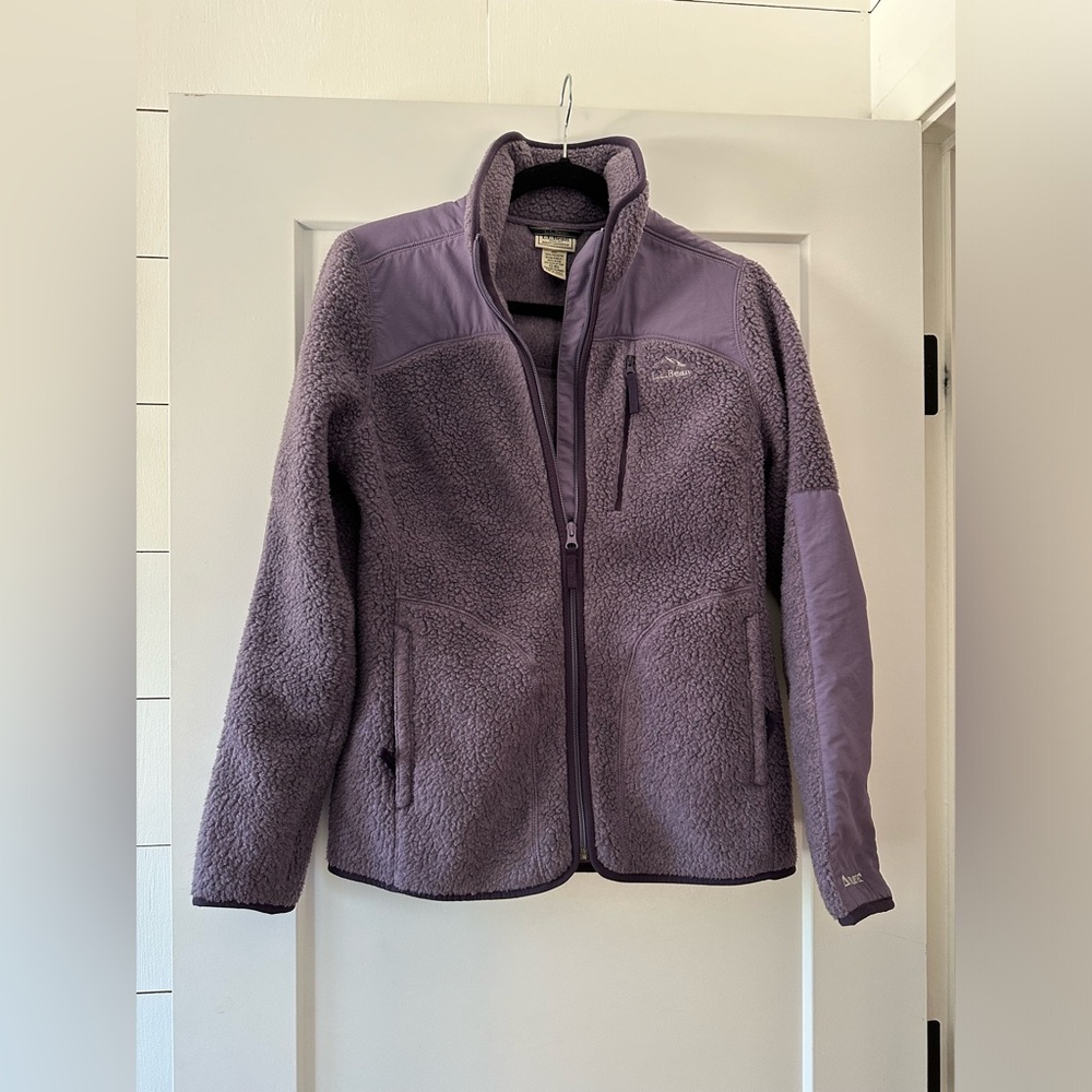 L.L. Bean purple Teddy Zipup Sweater (xs)